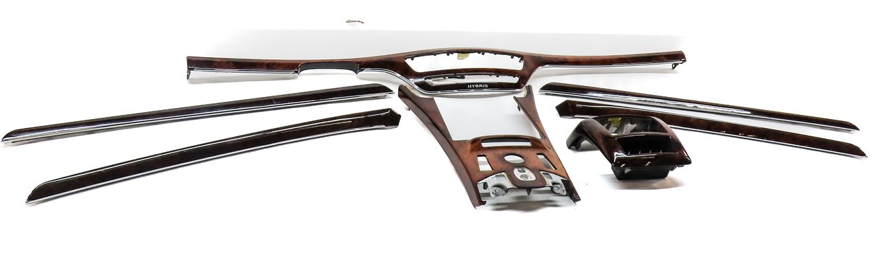 2010 MERCEDES S400 (W221) INTERIOR CENTER CONSOLE DASH DOOR TRIM SET/7 (Walnut) — exact item pictured